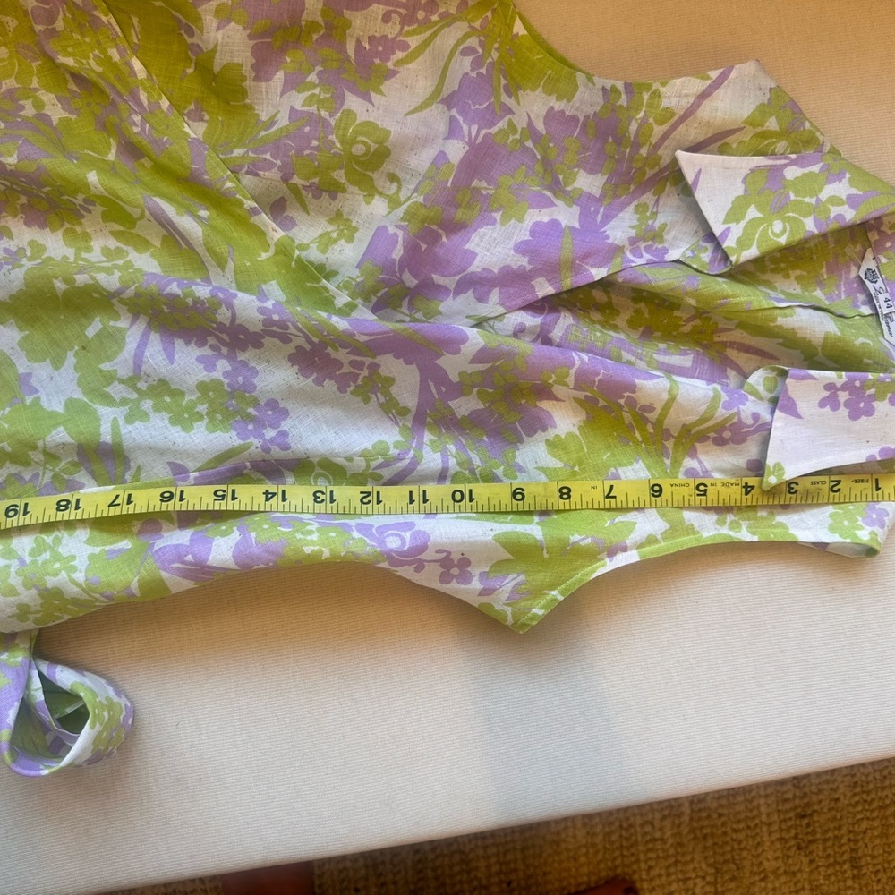 Loro Piana Purple and Green Linen Blouse - Picture 13 of 16